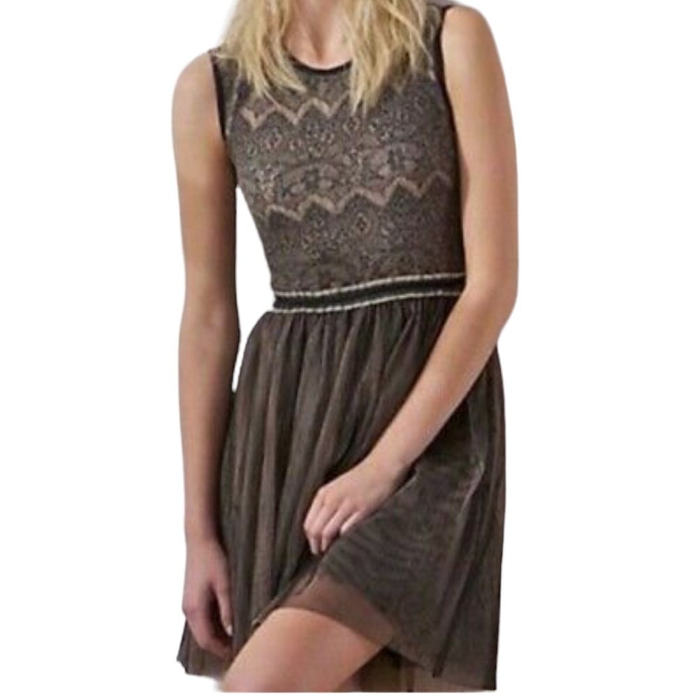 Anthropologie Weston Wear Dulcie Tulle Wool Blend Dress Sz M